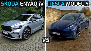 TESLA MODEL Y vs SKODA ENYAQ iV I POV TEST DRIVE COMPARISON