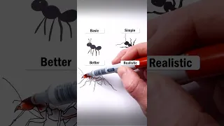 How to Draw - Easy 3D Ant #art #drawing #shorts #ants  #howtodraw #quickdrawing #easydraw