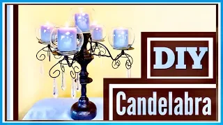 DIY DOLLAR TREE CANDELABRA | Budget Home Decor | Centerpiece Idea