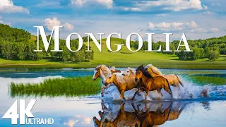 FLYING OVER MONGOLIA (4K UHD) - Amazing Beautiful Nature Scenery with Piano  Music - 4K Video HD