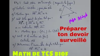 le produit scalaire :preparation aux controles ---math de tcs biof---video2
