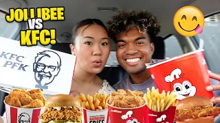 KFC vs Jollibee Fried Chicken MUKBANG! (Chicken Sandwich, Fried Chicken, Fries, and Mash Potatoes)