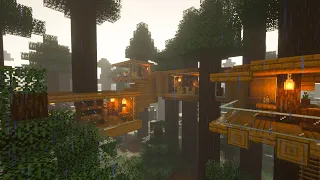 Building in the Rainy Forest | Forest Treehouse | Minecraft Free building