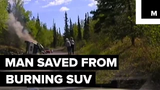 Alaskan Man Saved From Burning SUV by Officer & Bystanders