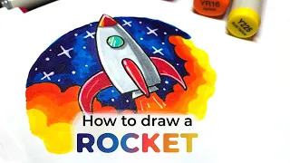 How to draw a rocket / Как нарисовать ракету / Туториал