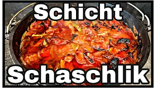 Schicht Schaschlik Topf aus dem Dutch  // Silvester  Rezept