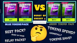 Asphalt 9 | Burst of Speed Best Packs Tips & Strategy | Seasonal / Green vs Blue Tokens | Relay Pack