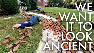 BUILDING A RECLAIMED BRICK AND STONE PATHWAY : Adventuring Family of 11