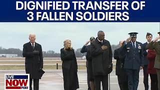 Jordan drone attack: Biden attends dignified transfer of the 3 fallen soldiers | LiveNOW from FOX