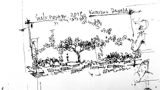 Sketchbook. Landscaping - sketching. Simple effective sketching technique. Eduard Kichigin