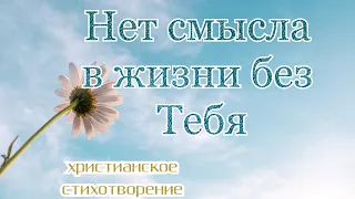 "Нет смысла в жизни без Тебя". Христианское стихотворение.  Оксана Павлычева