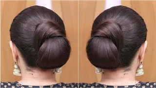 Simple Juda Bun Hairstyle Using Big Rubber Band | Cute Bun Hairstyle For Long Hair | Hair Style Girl
