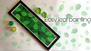 Easy leaf art painting /acrylic paint with leaf/ leaf printing technique