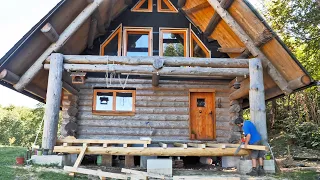 Finally Balcony and Front Porch / Off Grid CABIN Building (S4 Ep16)