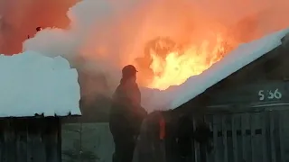 пожар в деревне п.Речной