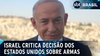 "Decisão decepcionante", diz Israel sobre EUA suspenderem entrega de armas | SBT Brasil (09/05/24)