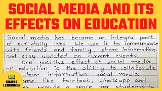 Social Media and Its Effects On Education Essay In English