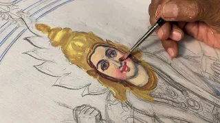 How to Draw and Paint face of Goddess