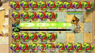 PvZ 2 Challenge - 100 Plant Max Level Vs Custom Speed Pyramid Head Zombie 700000 HP