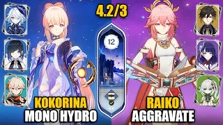 C0 Kokomi Mono Hydro & C0 Yae Miko Aggravate Team | Spiral Abyss 4.2/3 Floor 12 | Genshin Impact