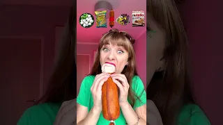 ASMR Emoji Eating Chicken Sausages, Mozarella, Snacks Mukbang #shorts