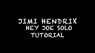 Jimi Hendrix: Hey Joe solo tutorial