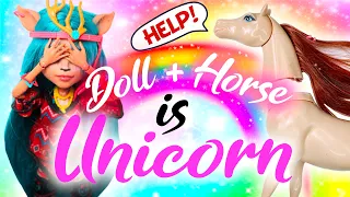 Making Dollightful Inspired Rainbow Unicorn doll /  /Monster High Doll Repaint by Poppen Atelier