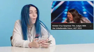 Billie Eilish reaction to Kristen Cruz | I see red performance on AGT