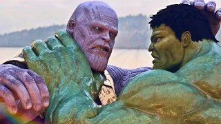 HULK challenged the MAD TITAN THANOS in a battle to stop the UNIVERSE from being completely ERASED