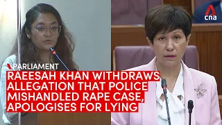 MP Raeesah Khan withdraws allegations that Singapore police mishandled rape case, admits to lying