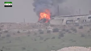 FSA destroyed T-72 with TOW ATGM