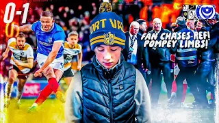 Fan chases referee on the pitch & away end limbs as Pompey win it late | Port Vale 0-1 Portsmouth