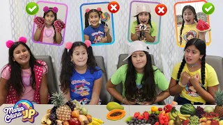 JP ensina pra Maria Clara e suas amigas que frutas são melhores que doces😋