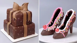 Tantangan Makanan Coklat 100 Lapis | Dekorasi Kue selama 24 Jam |  Easy Chocolate Cake Decorating