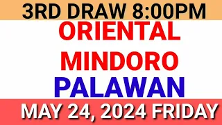 STL - OR.MINDORO,PALAWAN May 24, 2024 3RD DRAW RESULT