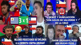 MEJORES REACCIONES DE CHILENOS AL URUGUAY VS CHILE (3-1) CON SHOW DE VALVERDE NUÑEZ Y DE LA CRUZ