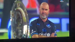 Robbie Williams Lifting the trophy at the end of soccer aid 2018