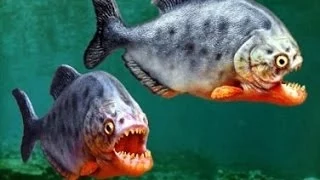 Как Ведут Себя Голодные Пираньи. How Hungry Piranhas Behave