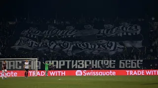 Koreografija Grobara i vatromet (Partizan - Sparta Prag)