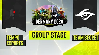 Dota2 - Team Secret vs. Tempo Esports - Game 2 - ESL One Germany 2020 - Group Stage