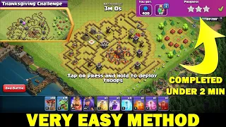 Clash of Clans Thanksgiving Challenge ! 3 Star Strategy ! Very Easy Method.