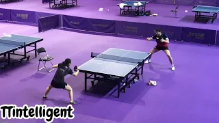 Mima Ito Footwork training with Dima at Korea Open 2018 (Fancam)