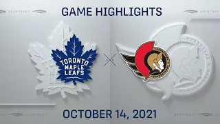 NHL Highlights | Maple Leafs vs. Senators - Oct. 14, 2021