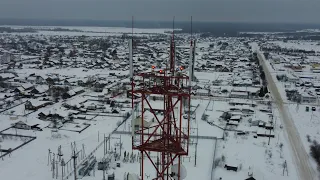 Панорама р.п.Шаранга. Вышка сотового оператора.  Кто отгадает высоту?)