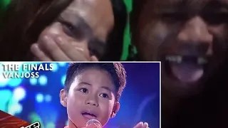Funny reacting to Vanjoss  Bayaban -You Raise Me up| The Final | The Voice Kids Philippines  Season