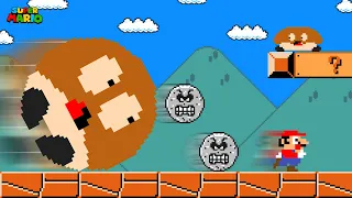 Cat Mario: Super Mario Bros. but Everything Mario touch turn to custom size (Part 2)