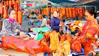 Popular Roast Pig, Duck, Chicken at Oruseey Market - Cambodian Street Food Tour In Phnom Penh