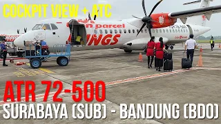 Flight Surabaya (SUB) to Bandung (BDO) - Cockpit View ATR 72-500 FULL ATC