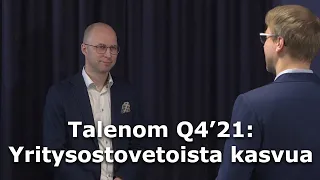 Talenom Q4’21: Yritysostovetoista kasvua