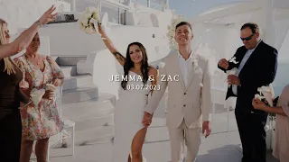 Jemma & Zac: intimate wedding at Santa Irini in Santorini, Greece | Vanilla Sky Weddings